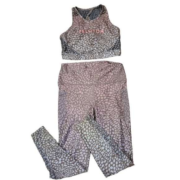 Peloton Pants - Peloton 2 Piece Sports Bra Top Leggings Animal Leopard Print, L/XL,